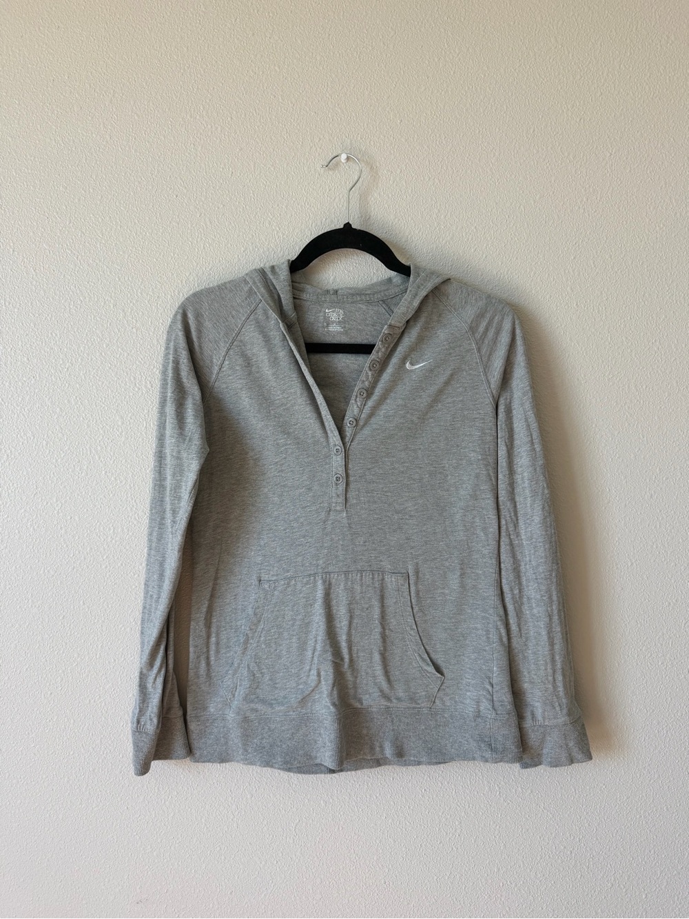 Nike The Athletic Dept Henley Hoodie Heather Gray Size M